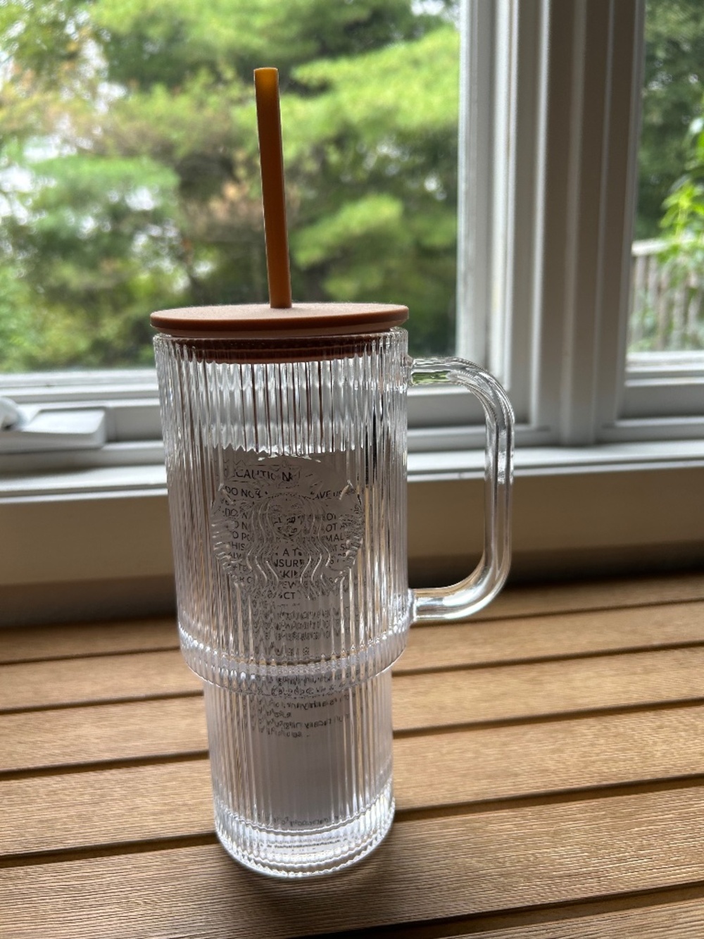 Starbucks 2026 Fall Ribbed Glass Cold Cup Handle